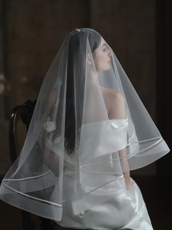 Simple Blanche 1 m Voile De Mariée 2025 Tulle