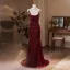 Sexy Noire Paillettes Robe De Soirée 2024 Trompette / Sirène Bretelles Spaghetti Sans Manches Dos Nu Train De Balayage Soirée Robe De Ceremonie