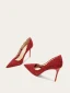 Chic / Beautiful Burgundy Lace Flower Wedding Shoes 2024 Leather 10 cm Stiletto Heels Pointed Toe Wedding Pumps High Heels