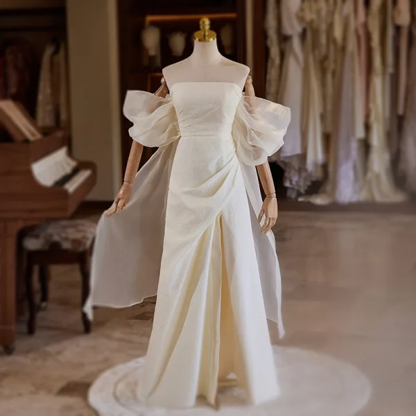 A-Line/Princess Off-the-Shoulder Wedding Dress with Split Side main image 0