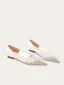 Chic / Beautiful White Rhinestone Flat Leather Wedding Shoes 2025 Wedding Pointed Toe Heels