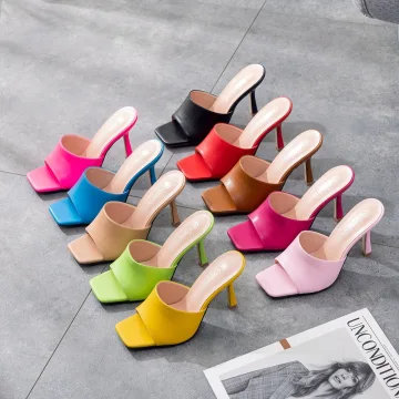 Modest Simple Green Street Wear Womens Sandals 2023 9 Cm Stiletto Heels Open Peep Toe Sandals High Heels