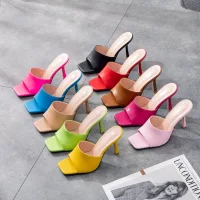 Schlicht Grün Strassenmode Sandalen Damen 2023 9 cm Stilettos Peeptoes Sandaletten Hochhackige