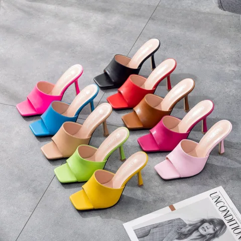 Modest / Simple Green Street Wear Womens Sandals 2023 9 cm Stiletto Heels Open / Peep Toe Sandals High Heels