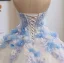 Charmant Haut de Gamme Blanche Fait main Perle En Dentelle Fleur Appliques Robe De Bal 2025 Robe Boule Bustier Sans Manches Dos Nu Train De Balayage