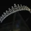 Eleganckie Srebrny Rhinestone Stop Cyrkon Ślub Tiara 2022 Ozdoby Do Włosów Ślubne