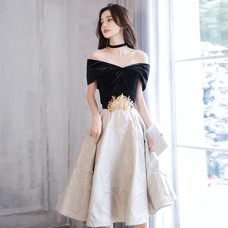 slim fit dress slacks Off the Shoulder Black Long Prom Dresses, Black Off Shoulder Formal Ev –  Eip Collection