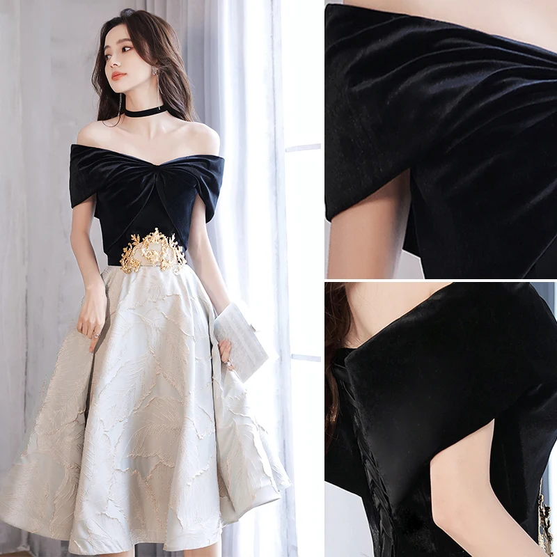 slim fit dress slacks Deep V Neck Black Slit Prom Dresses, Black V Neck Formal Graduation wi –  jbydress main image 1