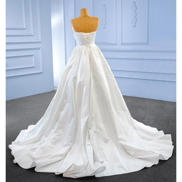 Haut de Gamme Ivoire Trompette / Sirène Corset Robe De Mariée 2023 Bustier Perlage Perle Paillettes Sans Manches Dos Nu Tribunal Train Mariage