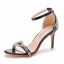 Charmant Weiß Strass Brautschuhe 2022 Knöchelriemen 8 cm Stilettos Peeptoes Hochzeit Sandaletten Hochhackige