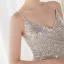 Sexy Beige Paillettes Robe De Soirée 2022 Trompette / Sirène Bretelles Spaghetti Sans Manches Dos Nu Longue Soirée Robe De Ceremonie