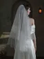 Chic / Belle Blanche Glitter Voile De Mariée 2025 1 m Tulle Mariage