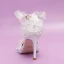 Elegant White Pearl Lace Butterfly Flower Wedding Shoes 2024 Ankle Strap 9 cm Stiletto Heels Pointed Toe Wedding Sandals High Heels