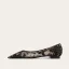 Vintage / Retro Chinese style Lace Embroidered Flat Black Prom Womens Shoes 2024 Tulle Pointed Toe Heels