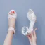 Elegant White Sequins Lace Flower Wedding Shoes 2026 8 cm Stiletto Heels Open / Peep Toe Wedding Sandals High Heels