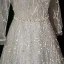 Scintillantes Gris Robe De Soirée 2023 Princesse Encolure Carrée Perlage Perle Paillettes 3/4 Manches Longue Soirée Robe De Ceremonie