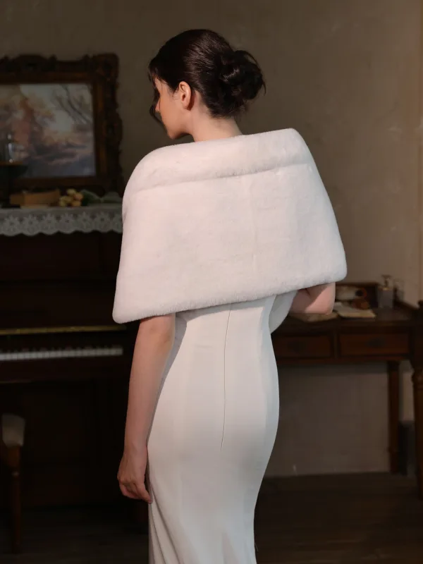 Vintage / Retro White Prom Suede Shawls 2025