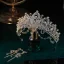 Charmant Blanche Fait main Cristal Accessoire Cheveux Mariage 2024 Alliage