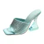 Transparent Mint Green Street Wear Rhinestone Womens Sandals 2022 9 cm Stiletto Heels Crystal High Heels Open / Peep Toe Sandals