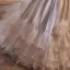 Vintage / Retro White Lace Flower Satin Cascading Ruffles Wedding Dresses 2024 Ball Gown Off-The-Shoulder Short Sleeve Backless Floor-Length / Long Wedding