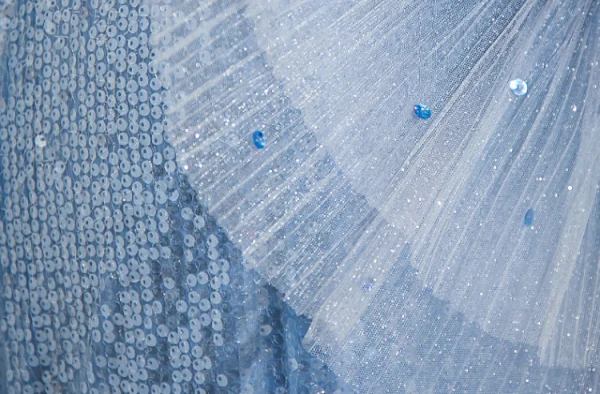 Sexy Bleu Ciel Paillettes Robe De Soirée 2023 Trompette / Sirène Bustier Sans Manches Dos Nu Train De Balayage Soirée Robe De Ceremonie