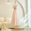 Chic / Beautiful Blushing Pink Beading Bridesmaid Dresses 2023 A-Line / Princess Short Sleeve Backless Sash Floor-Length / Long Bridesmaid Dresses