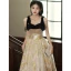 Chic / Beautiful Gold Pearl Tassel Evening Dresses 2023 A-Line / Princess Spaghetti Straps Sleeveless Backless Floor-Length / Long Evening Party Formal Dresses