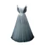 Bling Bling Sky Blue Beading Pearl Sequins Prom Dresses 2024 A-Line / Princess Spaghetti Straps Sleeveless Backless Bow Floor-Length / Long Prom Formal Dresses