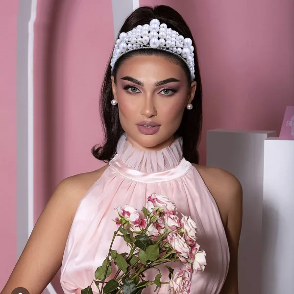 Elegant Sølv Perle Rhinestone Legering Bryllup Har Tilbehor 2024