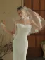 Élégant Blanche Fait main Noeud La Mariée Voile De Mariée 2025
