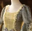 Medieval Grey Glitter Printing Bow Cosplay Lolita Prom Dresses 2024 Ball Gown Square Neckline Short Sleeve Backless Floor-Length / Long Formal Dresses
