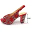Sparkly Pool Blue Rhinestone Evening Party Clutch Bags Womens Sandals 2023 9 cm Thick Heels Open / Peep Toe Sandals High Heels Clutch Bags