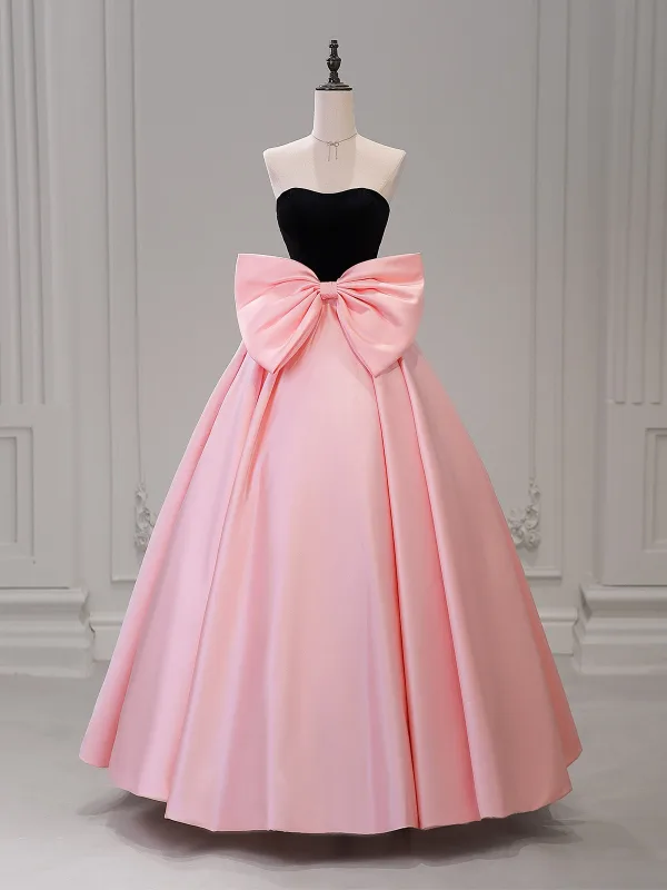 Onírico Rosa Bowknot Vestidos de gala 2026 Ball Gown Sweetheart Sin Mangas Sin Espalda
