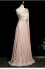 Chic / Beautiful Blushing Pink Pearl Rhinestone Prom Dresses 2024 A-Line / Princess One-Shoulder Sleeveless Backless Floor-Length / Long Prom Formal Dresses