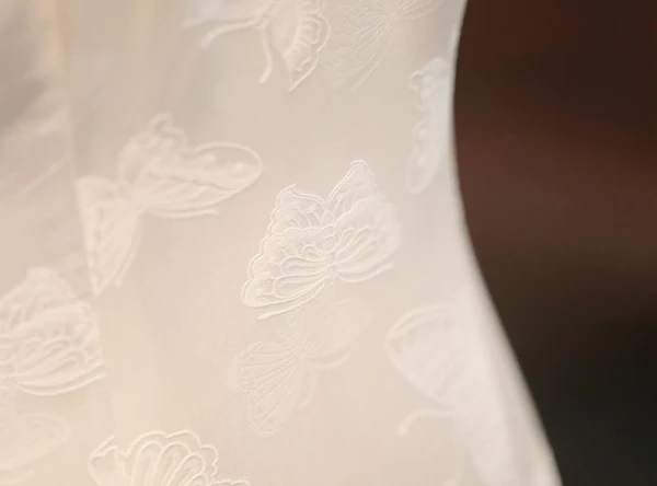 Chinese style White Printing Silk Evening Party Cheongsam 2024 Trumpet / Mermaid High Neck Short Sleeve Tea-length