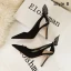 Fashion Black Rhinestone Evening Party Suede Womens Shoes High Heels 2022 10 cm Stiletto Heels Pointed Toe Womens Shoes
