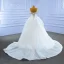 Luxe Blanche Fait main Perlage Faux Diamant Perle Paillettes Robe De Mariée 2022 Trompette / Sirène De l'épaule Manches Courtes Dos Nu Cathedral Train Mariage