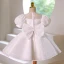Sparkly Ivory Sequins Pearl Birthday Flower Girl Dresses 2022 Trumpet / Mermaid Scoop Neck Puffy Short Sleeve Bow Short Flower Girl Dresses