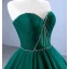 High-end Vintage / Retro Dark Green Pleated Prom Dresses 2023 Ball Gown Strapless Beading Sleeveless Backless Sweep Train Prom Formal Dresses