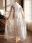 Élégant Blanche Fait main Appliques Mariage Vestes & Enveloppements Tulle 2026 châle