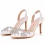 Charmant Blanche Faux Diamant Chaussure De Mariée 2022 9 cm Talons Aiguilles À Bout Pointu Mariage Talons Hauts