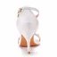 Sexy Weiß Strass Brautschuhe 2022 Knöchelriemen 7 cm Stilettos Spitzschuh Hochzeit Hochhackige