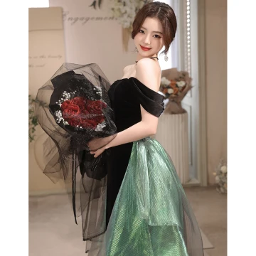 Charming Black Evening Dresses 2023 Trumpet Mermaid Off The Shoulder Sleeveless Backless Floor Length Long Evening Party Formal Dresses