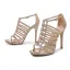 Sexy Gold Evening Party Womens Sandals 2022 Ankle Strap 11 cm Stiletto Heels Open / Peep Toe Sandals High Heels