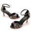 Sexy Noire Multi-Couleurs Faux Diamant Cocktail Sandales Femme 2023 Bride Cheville 7 cm Talons Aiguilles Peep Toes / Bout Ouvert Sandales Talons Hauts