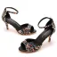 Schöne Multifarben Strass Abend Schwarz Sandalen Damen 2025 7 cm Stilettos Peeptoes Sandaletten Hochhackige