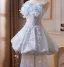 Sexy Sky Blue Beading Lace Flower Appliques Pearl Evening Dresses 2026 Trumpet / Mermaid Strapless Sleeveless Backless Floor-Length / Long Formal Dresses