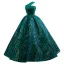 Vintage / Retro High-end Dark Green Sequins Prom Dresses 2022 Ball Gown One-Shoulder Sleeveless Backless Floor-Length / Long Prom Formal Dresses