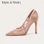 Elegante Rosa Spitze Blumen Durchsichtige Brautschuhe 2022 Leder 3 cm Stilettos Spitzschuh Hochzeit Pumps Hochhackige