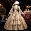 Vintage / Retro Medieval Champagne Lace Flower Ruffle Prom Dresses 2025 Ball Gown Square Neckline Bat Sleeve Backless Floor-Length / Long Formal Dresses